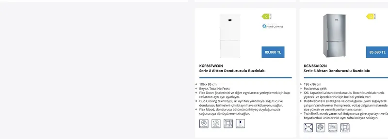 Kgp86Fwc0N Serie 8 Alttan Donduruculu Buzdolabı