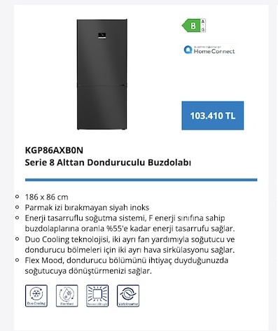 Kgp86Aud2N Serie 8 Alttan Donduruculu Buzdolabı