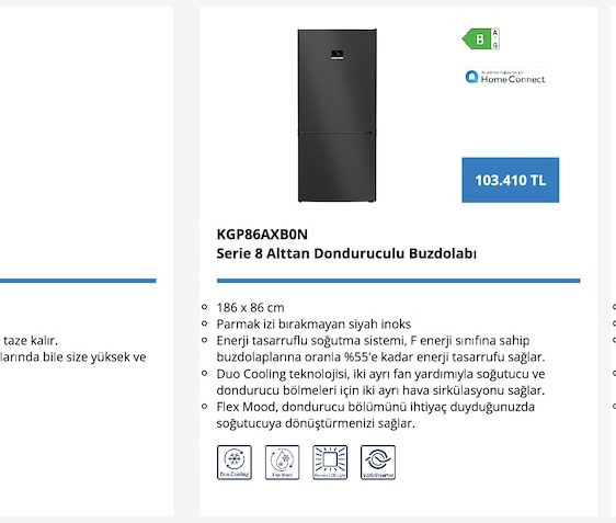 Kgp86Axb0N Serie 8 Alttan Dondurucu Buzdolabı