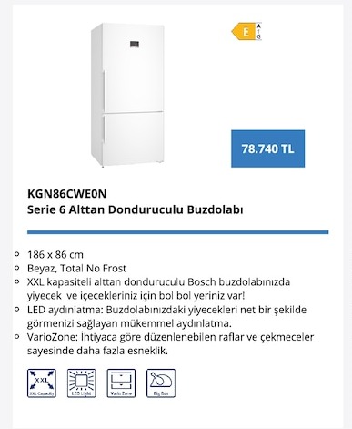 Bosch Kgn86Cwe0N No Frost Buzdolabı