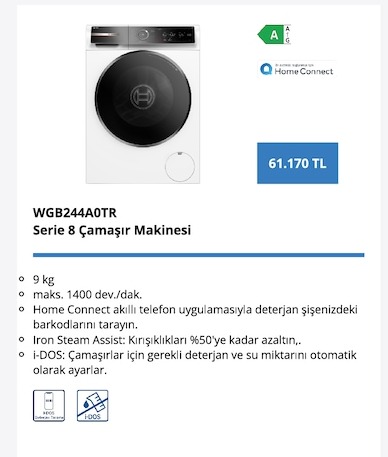 Wgb244A0Tr Serie 8 Çamaşır Makinesi