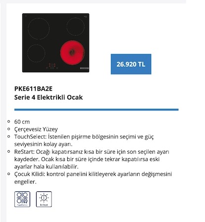 Pke611Ba2E Serie 4 Elektrikli Ocak