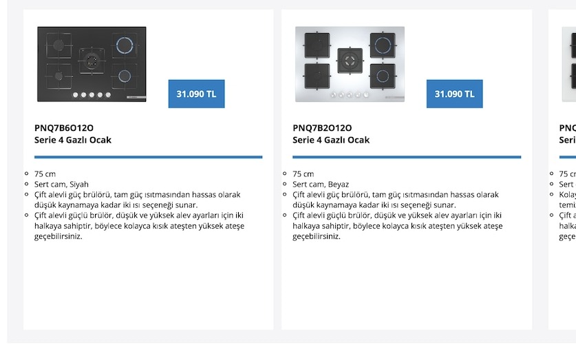 Pnq7B6012O Serie 4 Gazlı Ocak