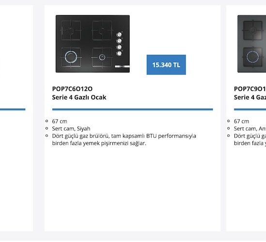 Pop7C6O12O Serie 4 Gazlı Ocak