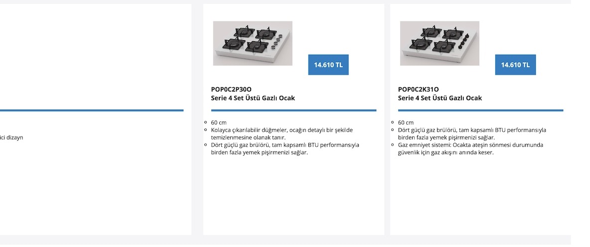 Pop0C2P300 Serie 4 Set Üstü Gazlı Ocak