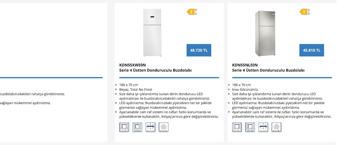 Kdn55Xwe0N Serie 4 Üstten Donduruculu Buzdolabı