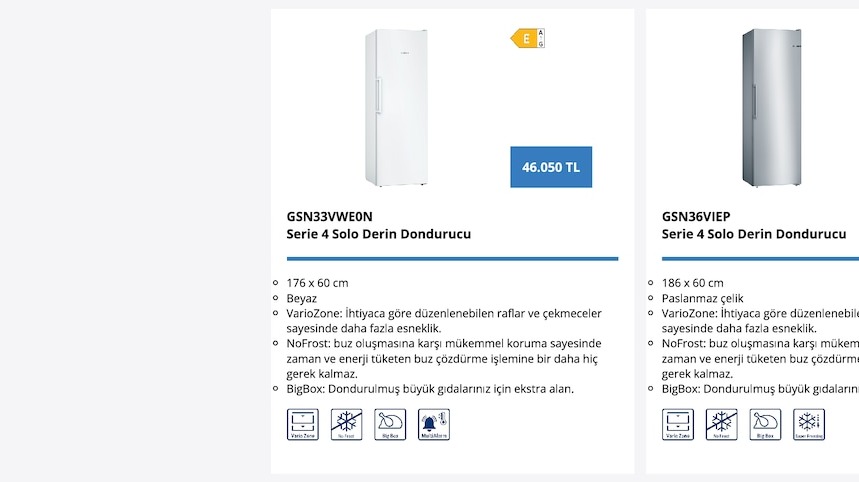 Bosch Gsn33Vweon Serie 4 Solo Derin Dondurucu