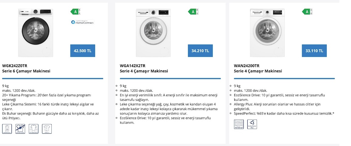 Bosch Serie 6 9Kg Çamaşır Makinesi