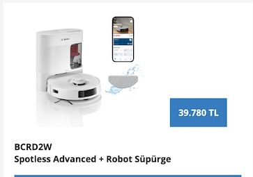 Bosch Bcrd2W Spotless Advanced Robot Süpürge