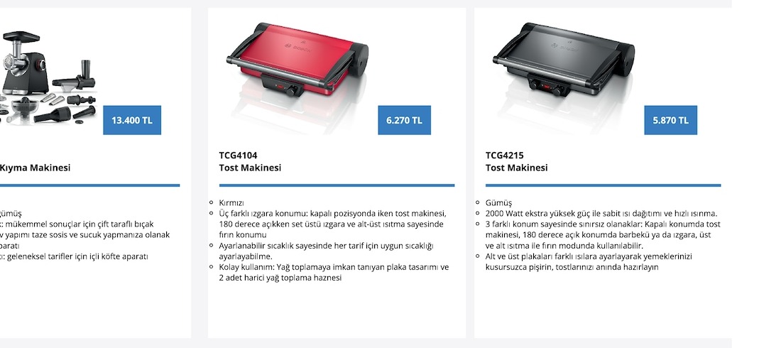 Bosch Tcg3323 Tost Makinesi