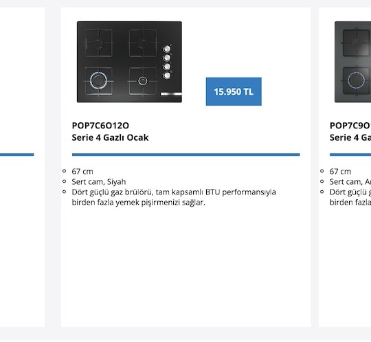 Pop7C6012O Serie 4 Gazlı Ocak