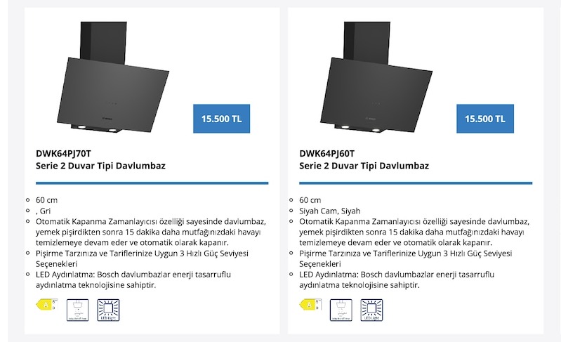 Bosch Dwk64Pj70T Serie 2 Duvar Tipi Davlumbaz