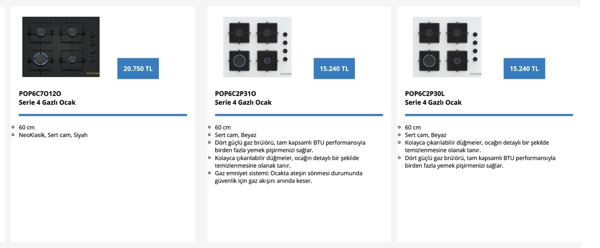 Popc6C2P31L Serie 4 Gazlı Ocak