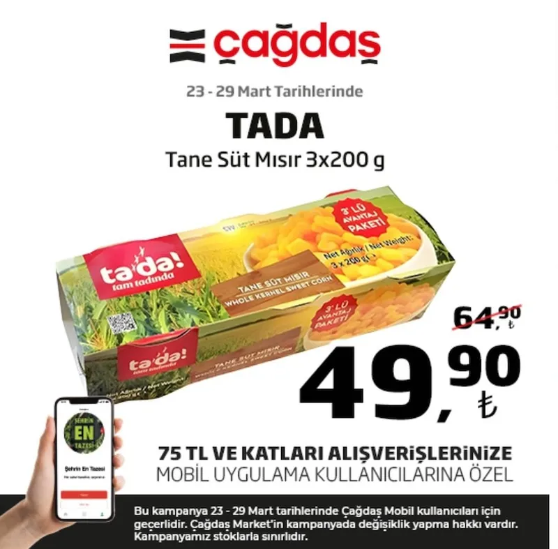 Tada Tane Süt Mısır 3X200 G