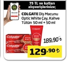 Colgate Diş Macunu Optic White Çay, Kahve Tütün 50 Ml + 50 Ml