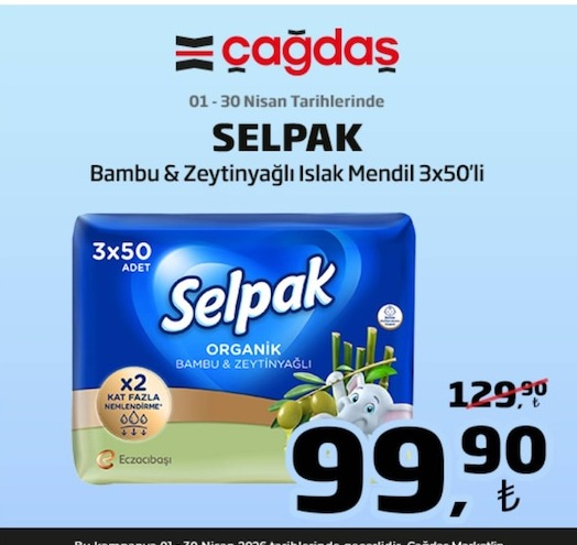 Selpak Bambu & Zeytinyağlı Islak Mendil 3X50 Adet