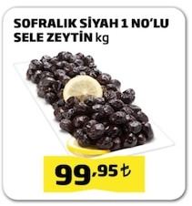 Sofralık Siyah 1 No'Lu Sele Zeytin Kg
