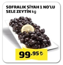 Sofralık Siyah 1 No'Lu Sele Zeytin Kg