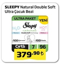 Sleepy Natural Double Soft Ultra Çocuk Bezi 96'Lı