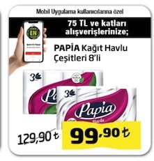 Papia Kağıt Havlu Çeşitleri 8'Li