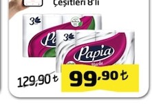 Papia Tuvalet Kağıdı Çeşitleri 8'Li