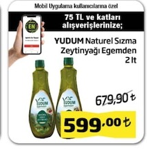 Yudum Naturel Sızma Zeytinyağı 2 Lt