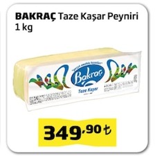 Bakraç Taze Kaşar Peyniri 1 Kg