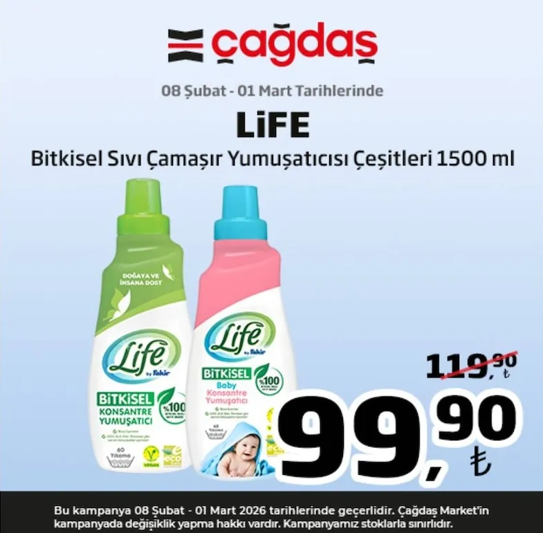 Life Bitkisel Sıvı Çamaşır Yumuşatıcısı Çeşitleri 1500 Ml