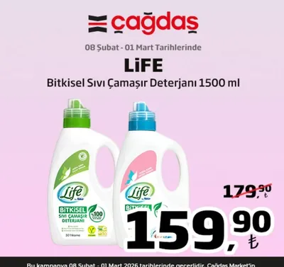 Life Bitkisel Sıvı Çamaşır Deterjanı 1500 Ml