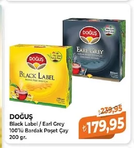 Doğuş Black Label / Earl Grey 100'Lü Bardak Poşet Çay 200 Gr