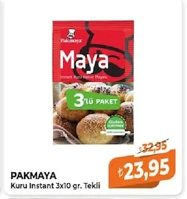 Pakmaya Kuru Instant 3X10 Gr. Tekli