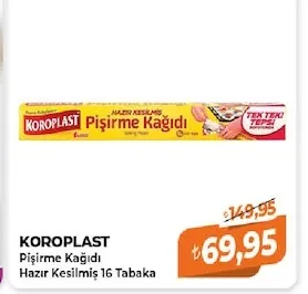 Koroplast Pişirme Kağıdı Hazır Kesilmiş 16 Tabaka