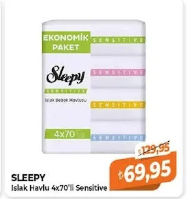 Sleepy Islak Havlu 4X70'Li Sensitive