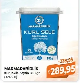 Marmarabirlik Kuru Sele Zeytin 800 Gr. (321-350)