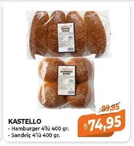 Kastello Hamburger 4'Lü 400 Gr.