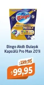 Bingo Akıllı Bulaşık Kapsülü Pro Max 20'Li