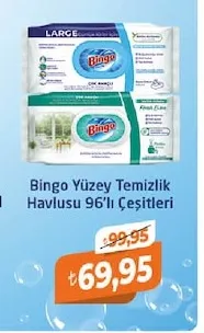 Bingo Yüzey Temizlik Havlusu 96'Lı Çeşitleri