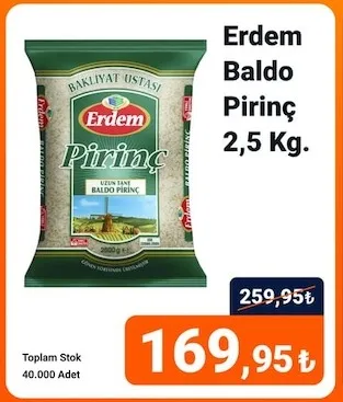 Erdem Baldo Pirinç 2,5 Kg