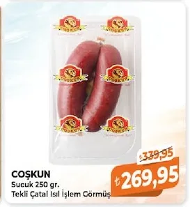 Coşkun Sucuk 250 Gr. Tekli Çatal Isıl İşlem Görmüş