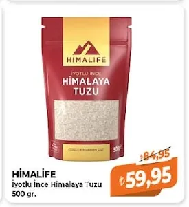 Himalife İyotlu İnce Himalaya Tuzu 500 Gr.