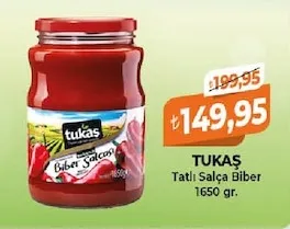 Tukaş Tatlı Salça Biber 1650 Gr.