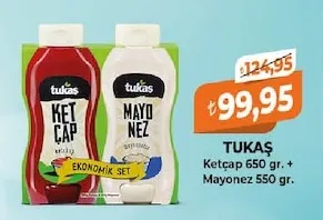 Tukaş Ketçap 650 Gr. + Mayonez 550 Gr.