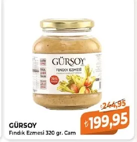 Gürsoy Fındık Ezmesi 320 Gr. Cam