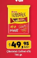 Çikolatalı Gofret 4'Lü 144 Gr.