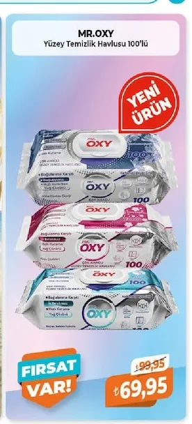 Mr. Oxy Yüzey Temizlik Havlusu 100'Lü
