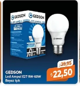 Gedson Led Ampul E27 9W-60W Beyaz Işık