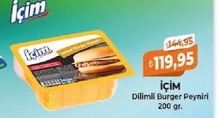 İçim Dilimli Burger Peyniri 200 Gr.