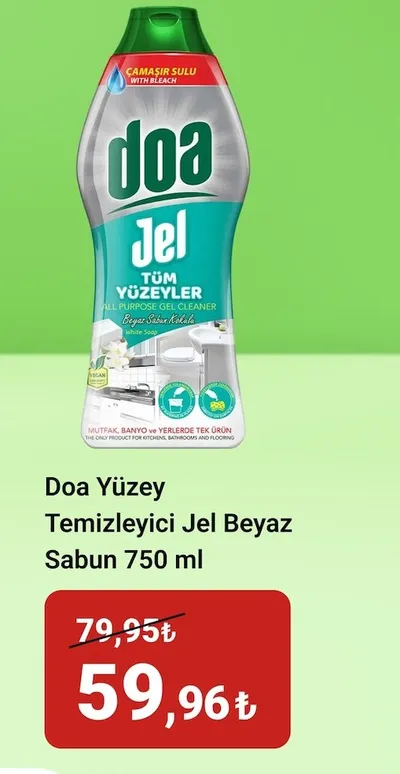 Doa Yüzey Temizleyici Jel Beyaz Sabun 750 Ml