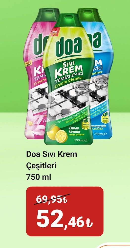 Doa Sıvı Krem Çeşitleri 750 Ml