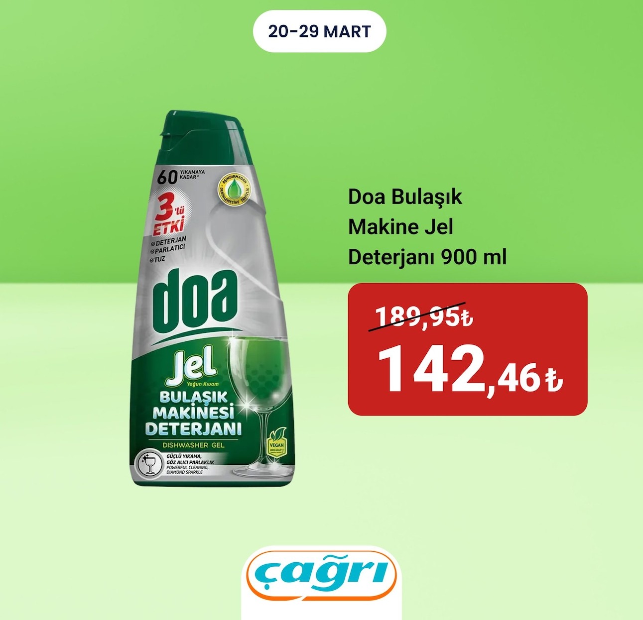 Doa Bulaşık Makine Jel Deterjanı 900 Ml